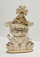 Highland Cow Standing Shelf Sitter with Interchangeable Seasonal Hats