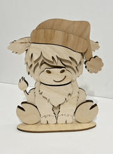 Highland Cow Standing Shelf Sitter with Interchangeable Seasonal Hats