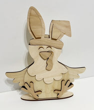 Cute Chicken Standing Shelf Sitter with Interchangeable Seasonal Hats