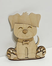 Puppy Dog Standing Shelf Sitter with Interchangeable Seasonal Hats