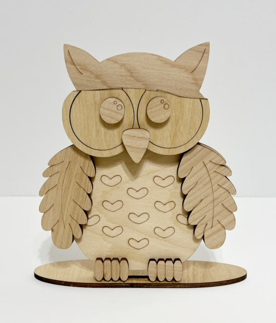Owl Standing Shelf Sitter with Interchangeable Seasonal Hats