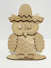 Owl Standing Shelf Sitter with Interchangeable Seasonal Hats