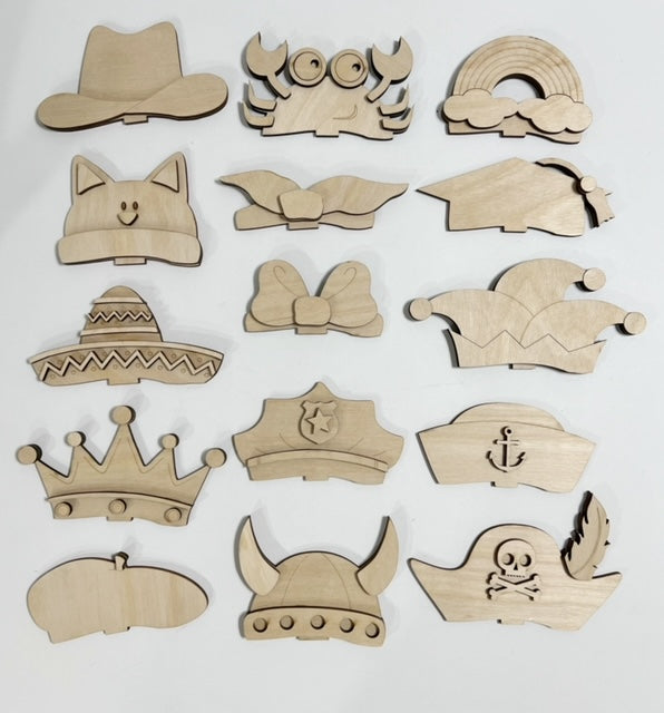 Interchangeable Seasonal Hats for Standing Shelf Sitters Set 2