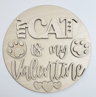 My Cat Is My Valentine Kitten Round Doorhanger 12