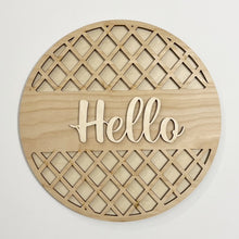 Welcome Hello Geometric Designs Round Doorhanger