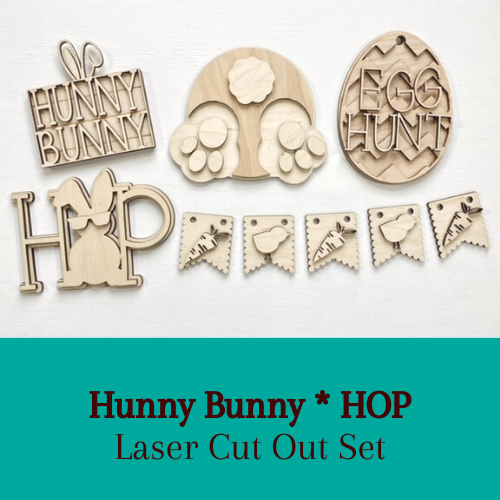 Hunny Bunny * Hop Tiered Tray Set Sawdust & Swirls