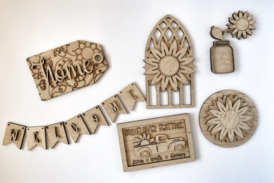 Welcome Home Sunflower Tiered Tray Set
