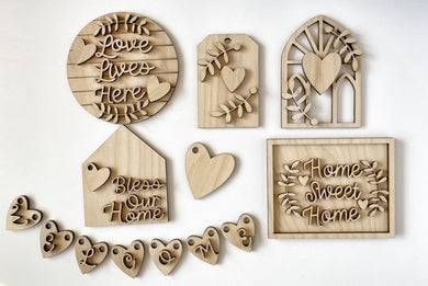 Love Lives Here Home Sweet Home Tiered Tray Set