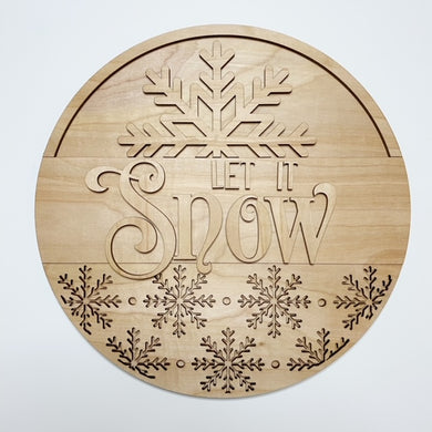 Let It Snow Round Doorhanger