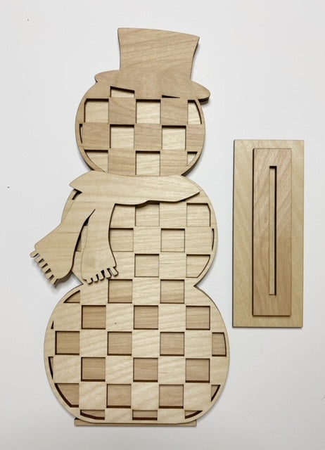 Standing Snowman with Scarf
