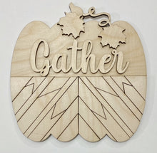 BoHo Patchwork Pumpkin with 3D Word Cutout Doorhanger