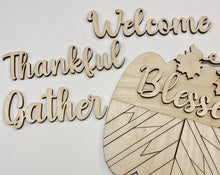 BoHo Patchwork Pumpkin with 3D Word Cutout Doorhanger