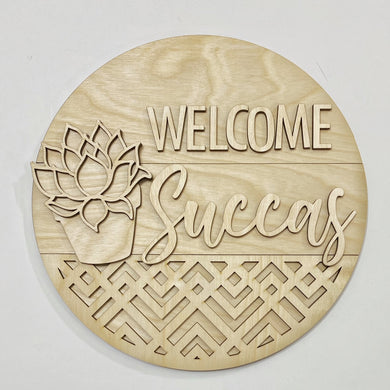 Welcome Succas Round Doorhanger