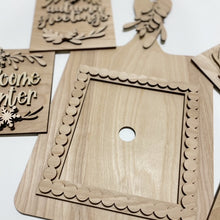 Interchangeable Decorative Bread Board with 4 Seasonal Inserts