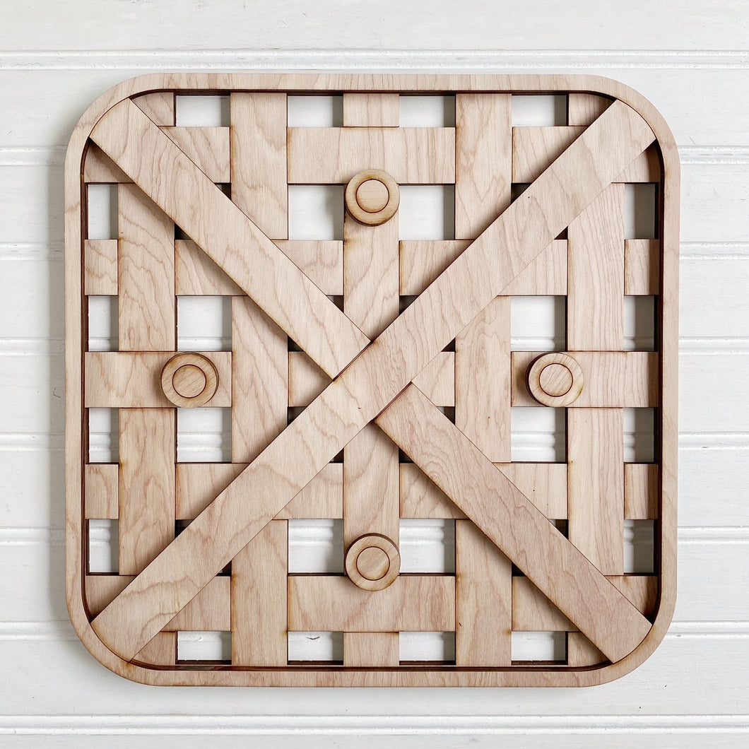 Woven Basket Base with Interchangeable Seasonal Wreath Options