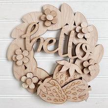Woven Basket Base with Interchangeable Seasonal Wreath Options