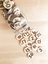 Wood Number Coins - Math Manipulatives - Educational Game - Montessori - Homeschool - Preschool Learning - Math Activities - Counting Games