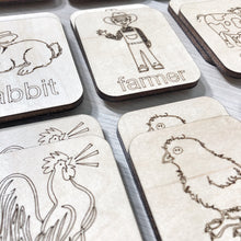 Farm Animal Theme - Memory Game - Wood Matching Game - Make a Match Educational Game - Wood Puzzle - Montessori - Open Ended Play - Learning