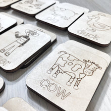 Farm Animal Theme - Memory Game - Wood Matching Game - Make a Match Educational Game - Wood Puzzle - Montessori - Open Ended Play - Learning