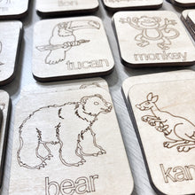Zoo Animal Themed - Memory Game - Wood Matching Game - Make a Match Educational Game - Wood Puzzle - Montessori - Open Ended Play - Learning