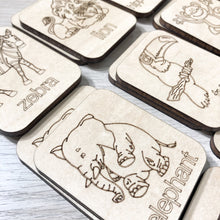 Zoo Animal Themed - Memory Game - Wood Matching Game - Make a Match Educational Game - Wood Puzzle - Montessori - Open Ended Play - Learning