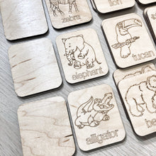 Zoo Animal Themed - Memory Game - Wood Matching Game - Make a Match Educational Game - Wood Puzzle - Montessori - Open Ended Play - Learning