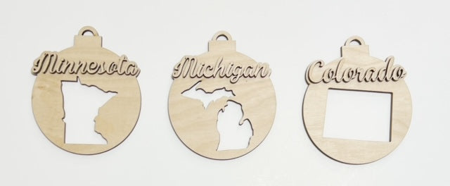 USA State Double Layered Cutout Ornament