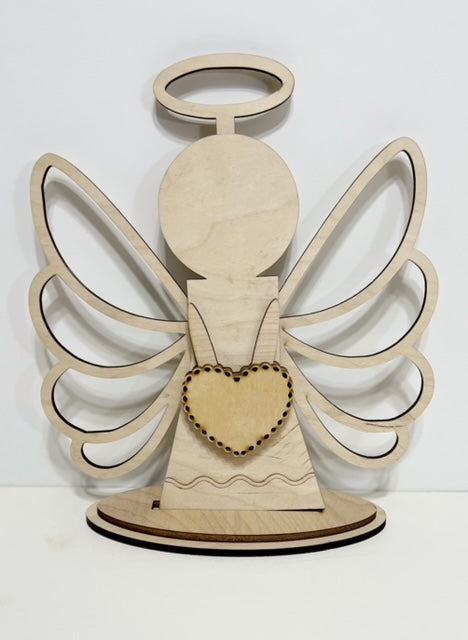 Standing Angel with Halo Shelf Sitter