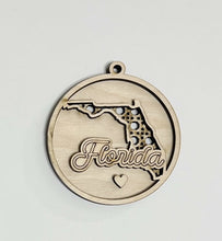 Rattan Cutout State Double Layered Ornament