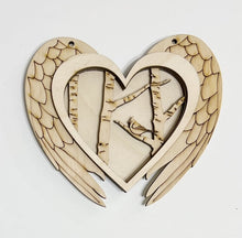 Memorial Cardinal Heart Angel Wings Triple Layer Ornament