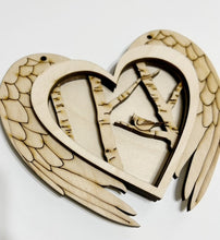 Memorial Cardinal Heart Angel Wings Triple Layer Ornament