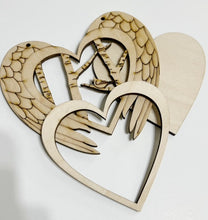 Memorial Cardinal Heart Angel Wings Triple Layer Ornament
