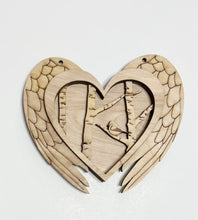 Memorial Cardinal Heart Angel Wings Triple Layer Ornament