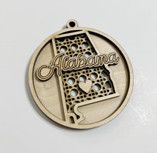 Rattan Cutout State Double Layered Ornament