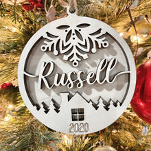 Custom Name Wood Laser Cut Christmas Ornament Personalized