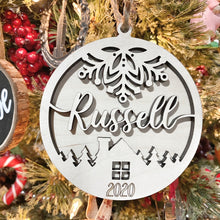 Custom Name Wood Laser Cut Christmas Ornament Personalized