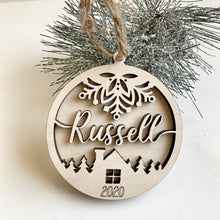 Custom Name Wood Laser Cut Christmas Ornament Personalized