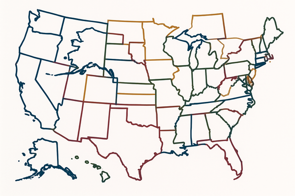 50 states outlines overlapping