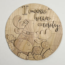 I Moose Have Candy Halloween Fall Round Doorhanger