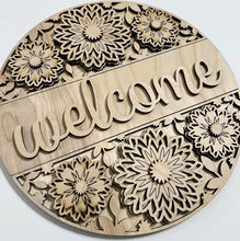 Welcome Triple Fall Mums Round Doorhanger