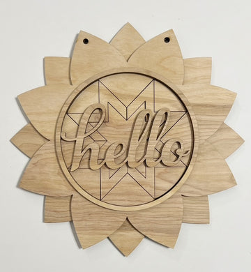 Hello Sunflower Quilt Flower Pattern Doorhanger 10