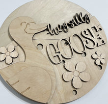 Hey Silly Goose Cute Flowers Round Doorhanger