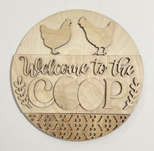 Welcome To The Coop Double Chicken Farm Round Doorhanger