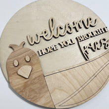Welcome Hope You Brought Fries Beach Pelican Round Doorhanger 10"