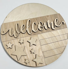 Welcome Stars Stripes Patriotic Round Doorhanger