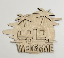 Welcome Camper Palm Trees Summer RV Doorhanger