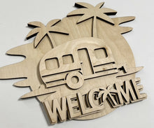 Welcome Camper Palm Trees Summer RV Doorhanger