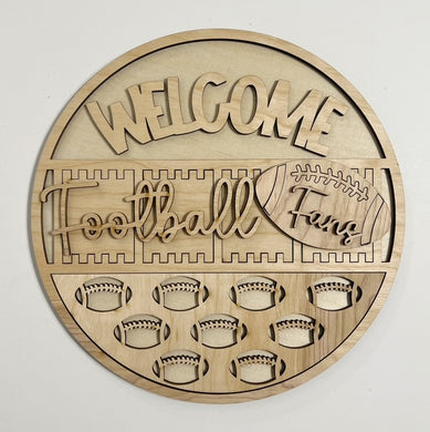Welcome Football Fans Fall Sports Round Doorhanger