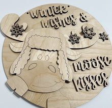 Winter Wishes & Moose Kisses Winter Christmas Round Doorhanger