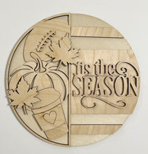 Tis the Season Football Pumpkin Coffee Pumpkin Spice Round Doorhanger